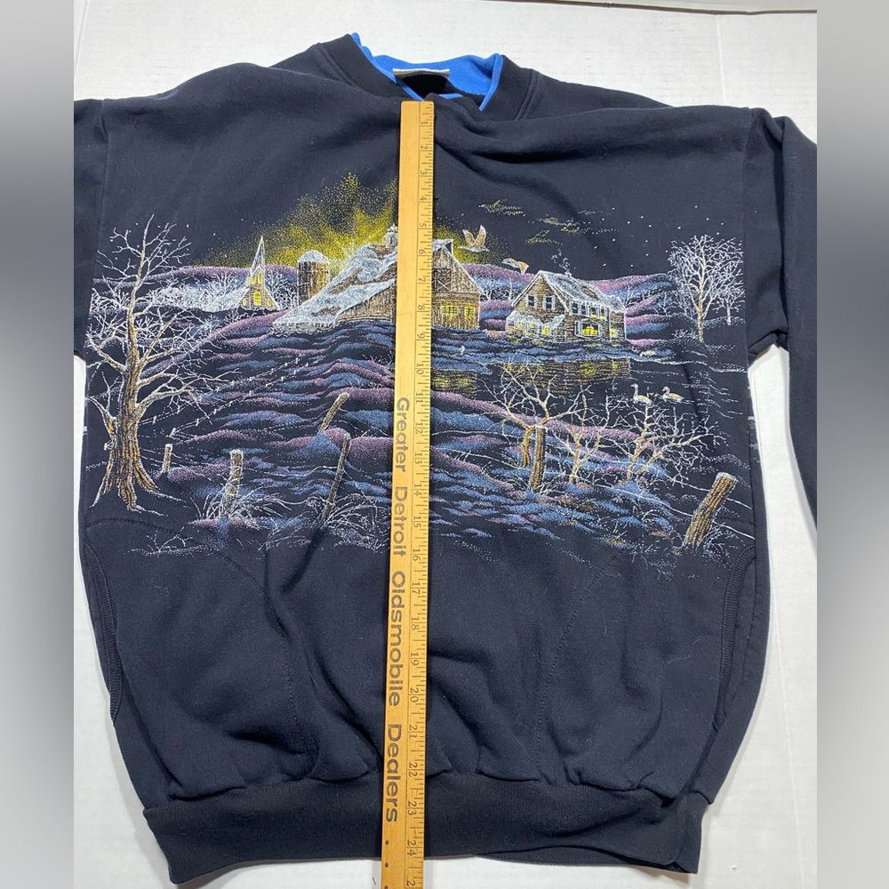 Vintage Artisans Sunchein Sweatshirt Winter All Over Print Large Made In USA - Picture 7 of 9